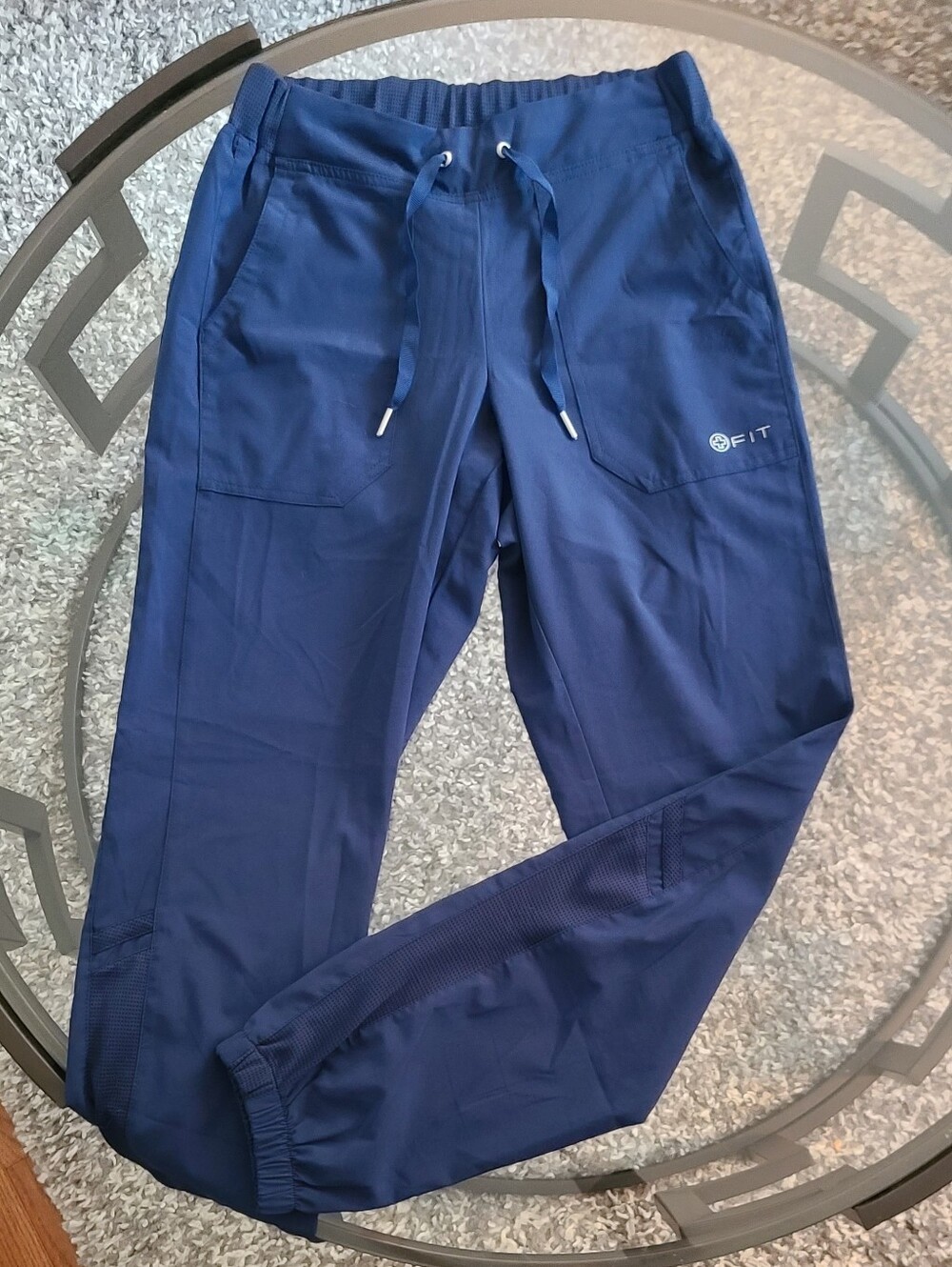 White Cross Fit Women's Scrubs Navy Athletic Joggers with Drawstring - Size